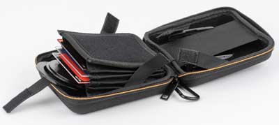 Pusokei wasserdichte 16-Fach Nylon-Tasche für 100 x 150 mm/100 x 100 mm Filter der Cokin Z-Serie mit abnehmbarem Innenschuh und Klettverschluss schwarz 